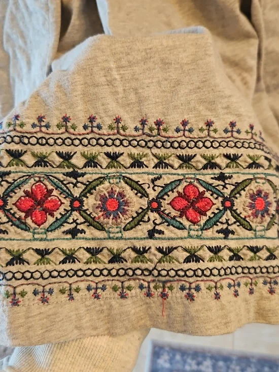 Sundance Boho Embroidered Tunic Dress, S, Floral, Cotton, Coastal Cowgirl, Folk - Picture 4 of 10